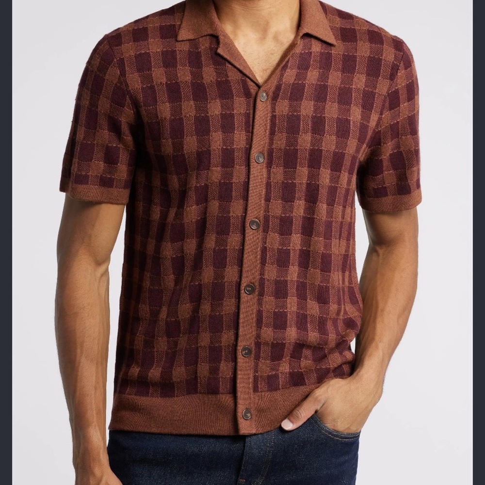 Rails Ronan Jacqaurd Check Knit Camp Shirt